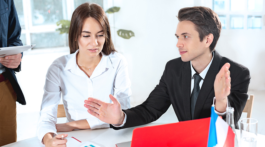 Business people working together